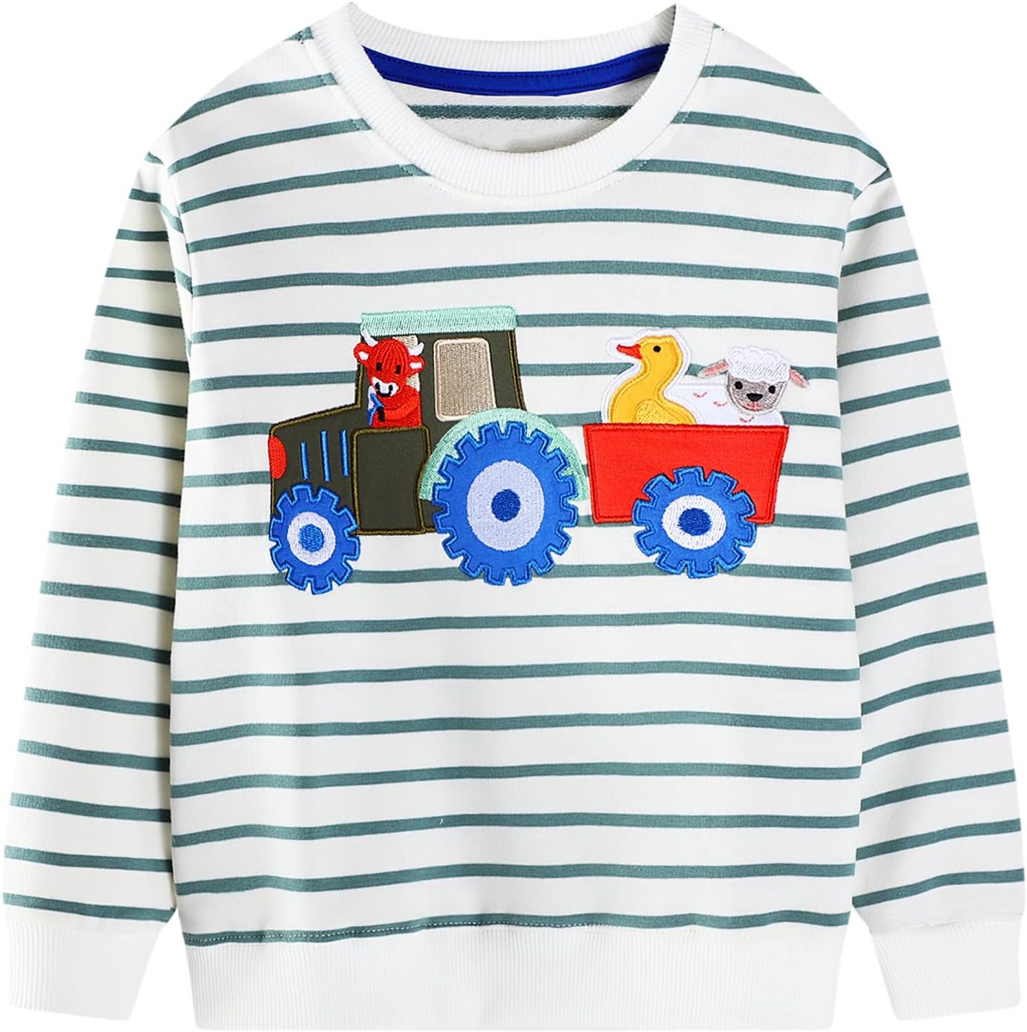 Sweatshirts met graafmachine, tractor en vliegtuigprint voor jongens, 2-7 jaar, maten 92-122