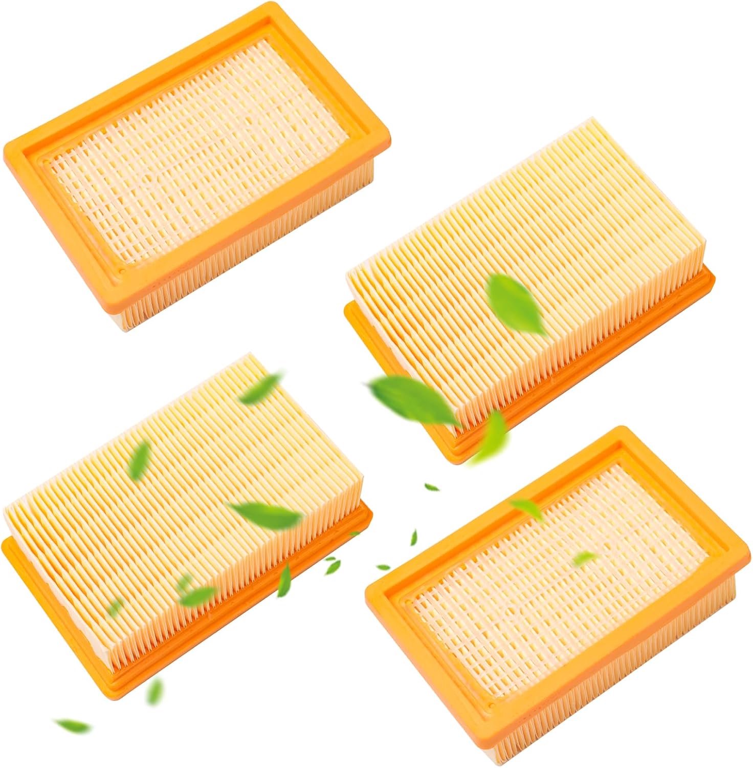 Pyreta 4 Stuks Voor KäRcher Stofzuigerfilterset - Filter Voor Stofzuiger -Vlakfilter voor KäRcher Wd4/Wd5/Wd6/Mv4/Mv5/Mv6 Vlakfilter