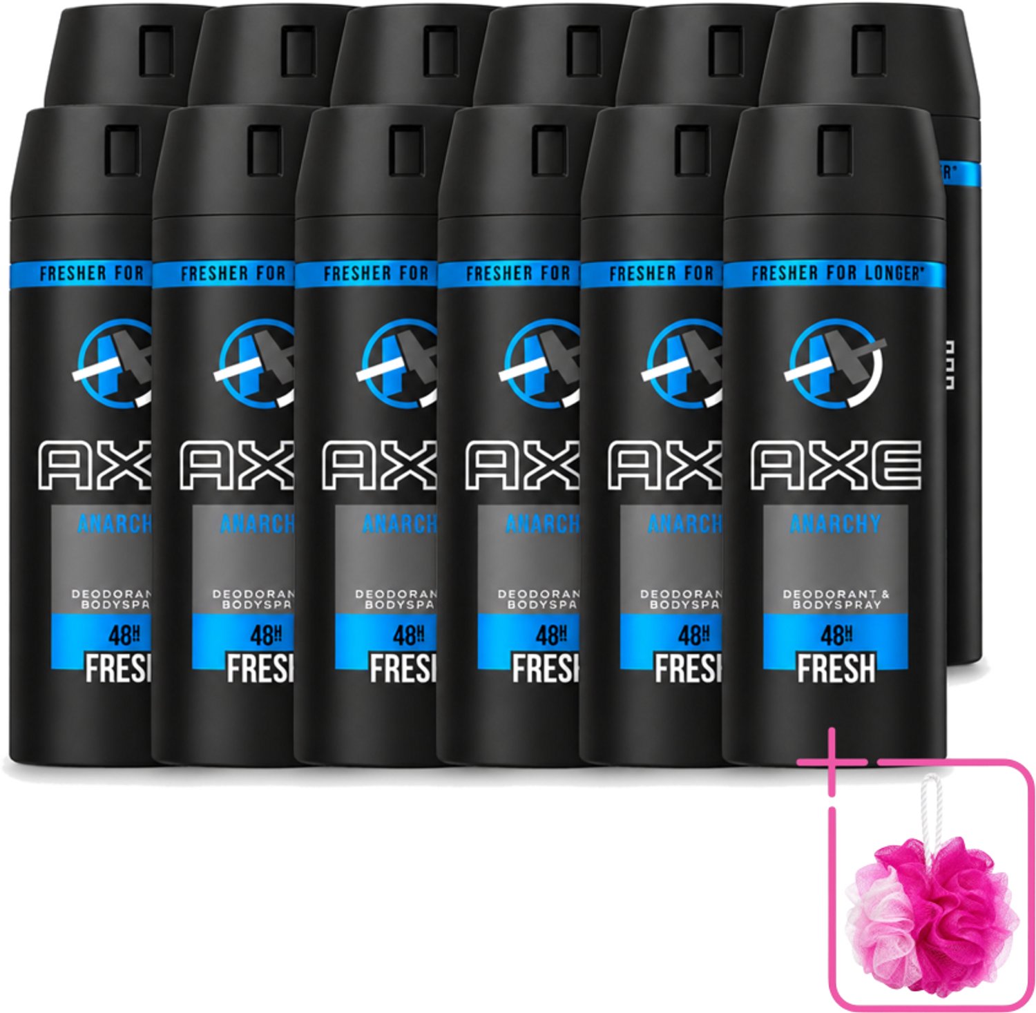 12 x Axe - Deodorant Bodyspray - 48hrs Fresh - Anarchy for Him - 150 ml - Bulkverpakking - Deodorant - Douchemop - Bodyspray