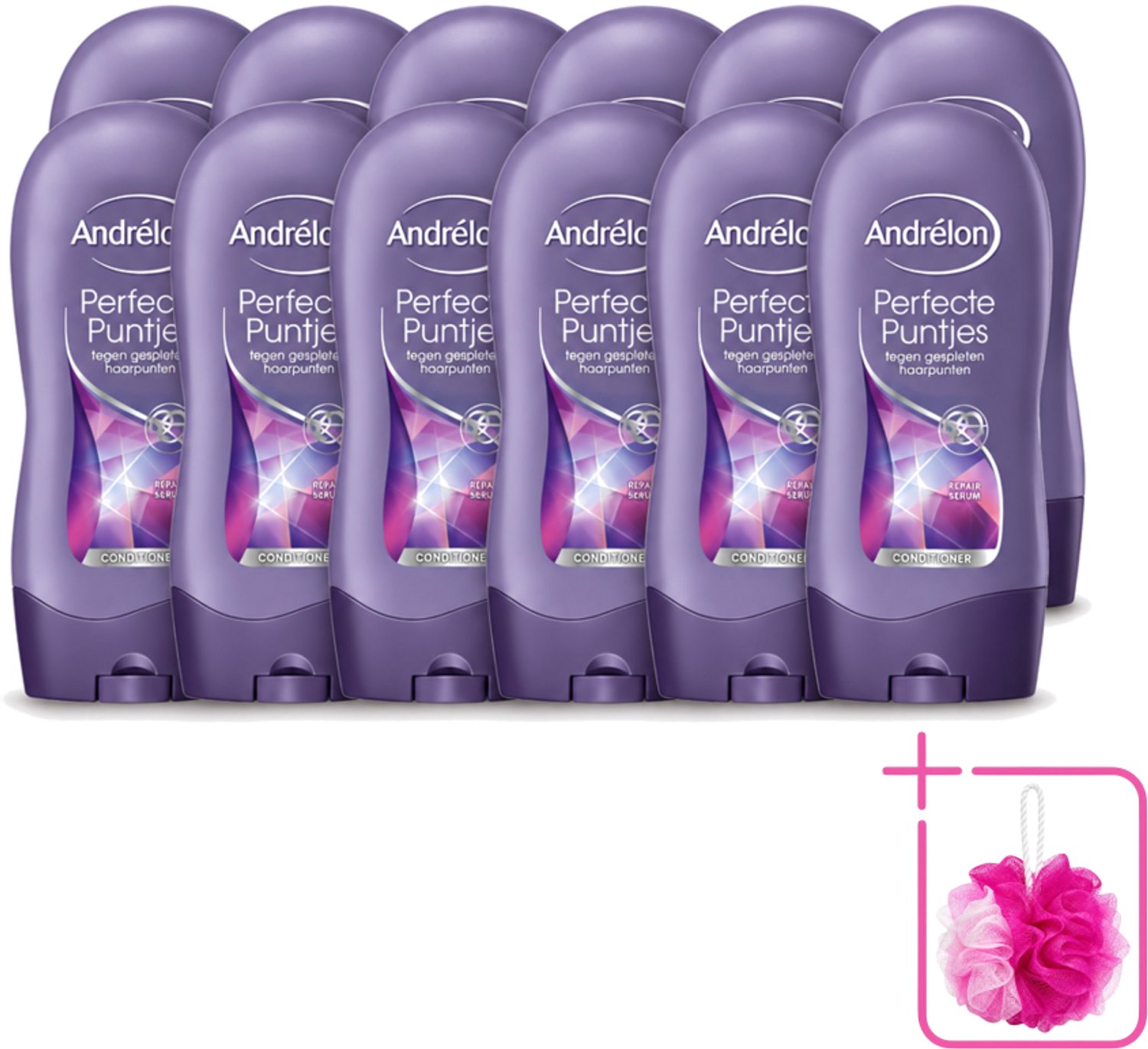 12 x Andrélon - Perfecte Puntjes - Conditioner - Tegen Gespleten Haarpunten - 300 ml - Bulkverpakking - Haarpunten beschermen - Douchemop - Haarpunten herstellen