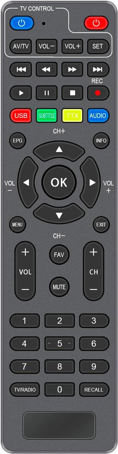 AULCMEET Remote Control, New Replace Universal Remote Control 363739 fit for Techly Digital Terrestrial Decoder IDATA - ShopVlot
