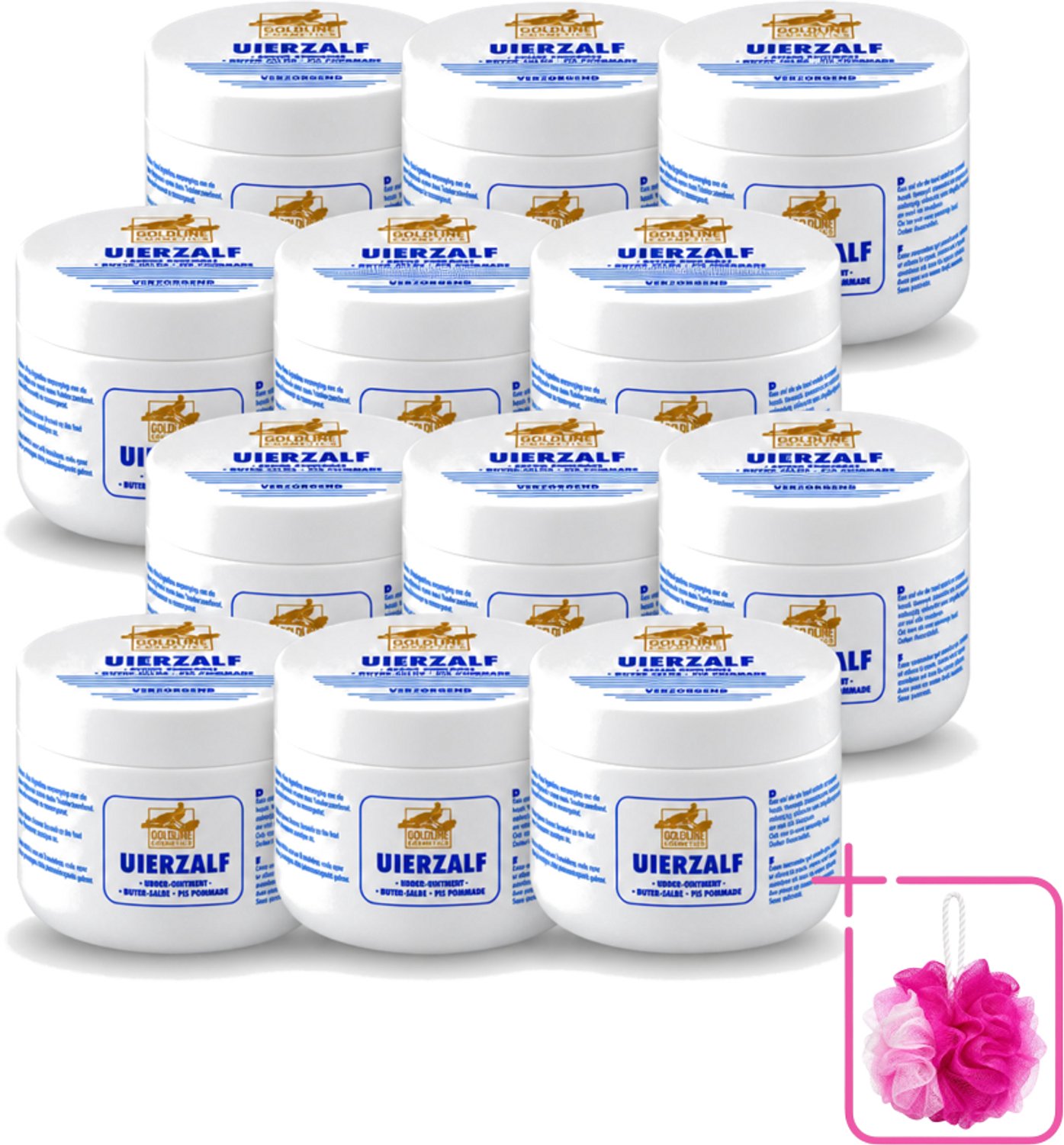 12 x Goldline - Uierzalf - Bodycrème - Beschermend - 250 ml - Bulkverpakking - Uierzalf - Douchemop - Huidbescherming