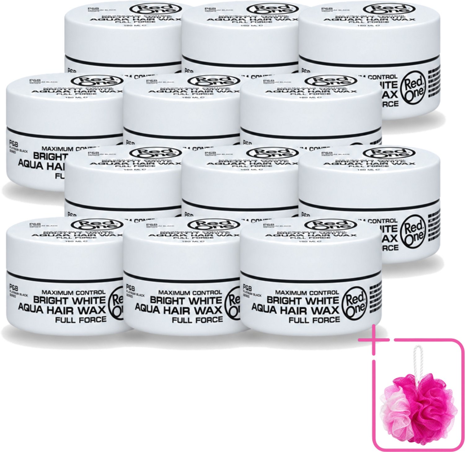 12 x Red One - Haarwax - Bright White - Maximum Control - Voor Extra Sterke Fixatie - 150 ml - Bulkverpakking - Haarwax - Haar fixatie