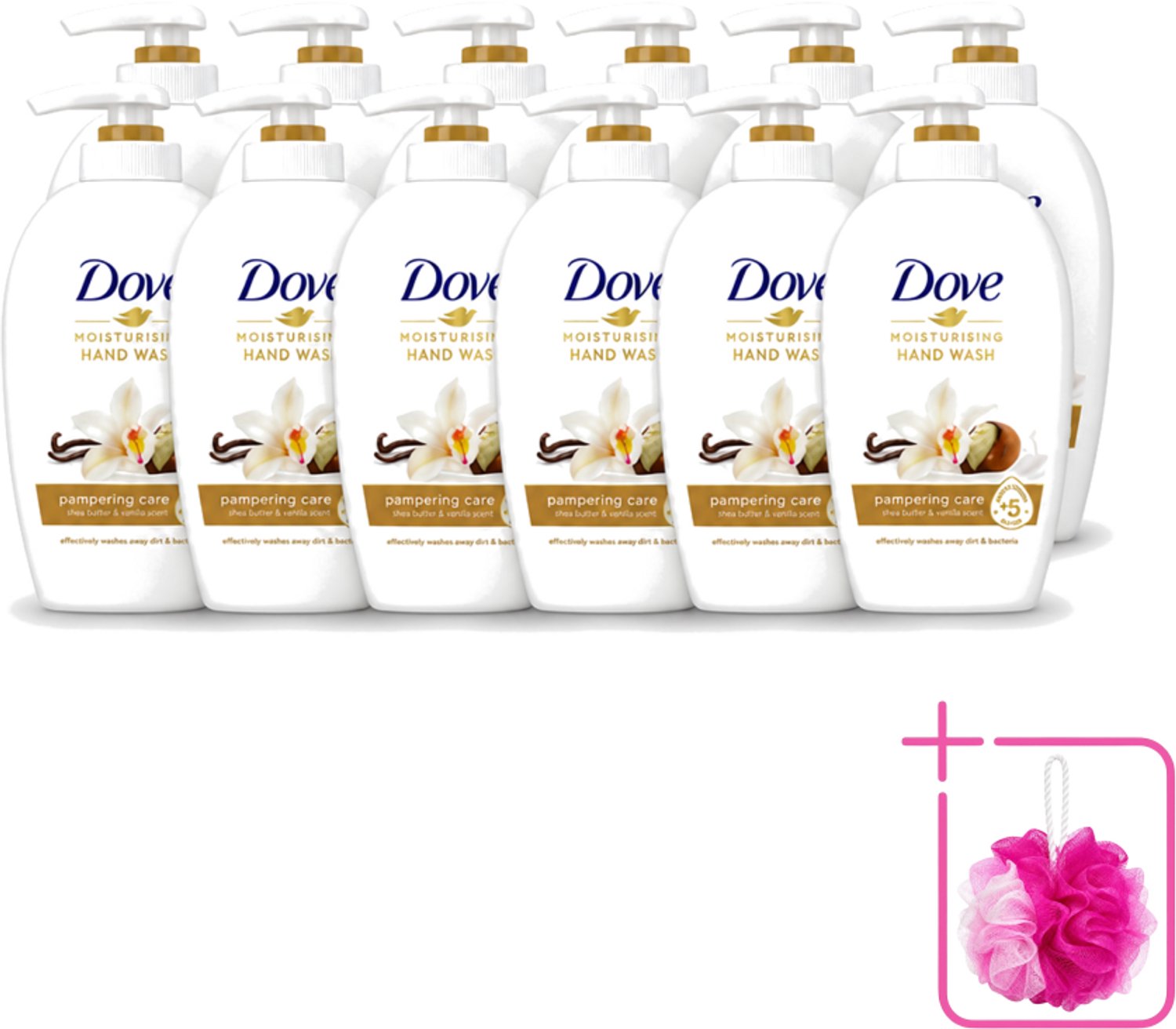 12 x Dove - Handzeep - Pampering Care - Verzachtend - 250 ml - Bulkverpakking - Handzeep - Douchemop - Shea butter