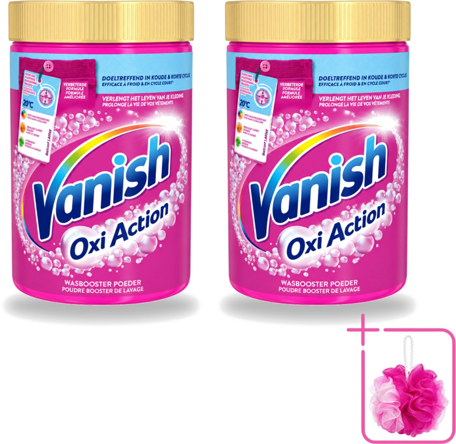 2 x Vanish – Wasbooster Poeder – Oxi Action Gekleurde & Witte Was – 710 g - Bulkverpakking - Wasbooster poeder - Douchemop - Vlekverwijderaar
