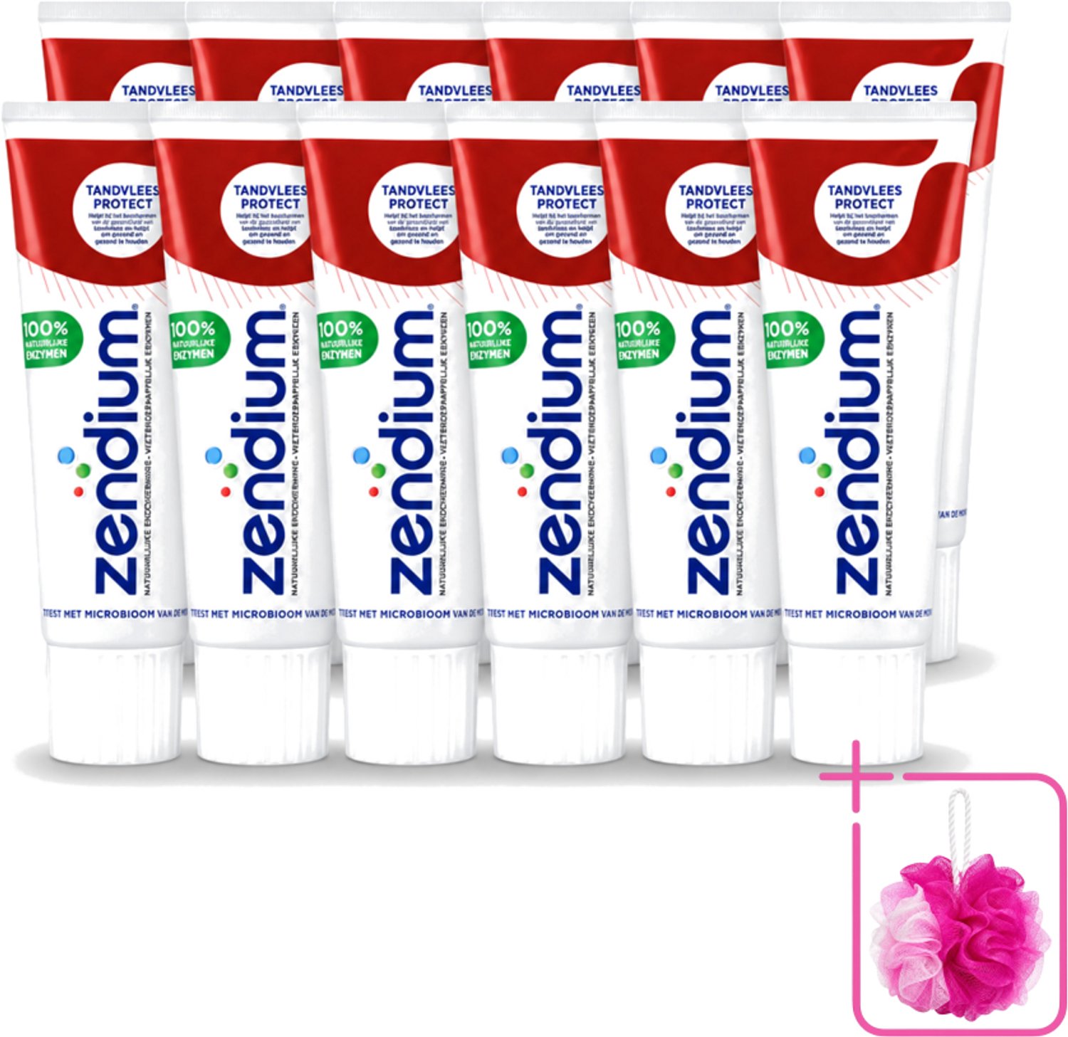 12 x Zendium – Tandpasta – Tandvlees Protect – 75 ml - Bulkverpakking - Gevoelig tandvlees - Douchemop - Tandvlees bescherming