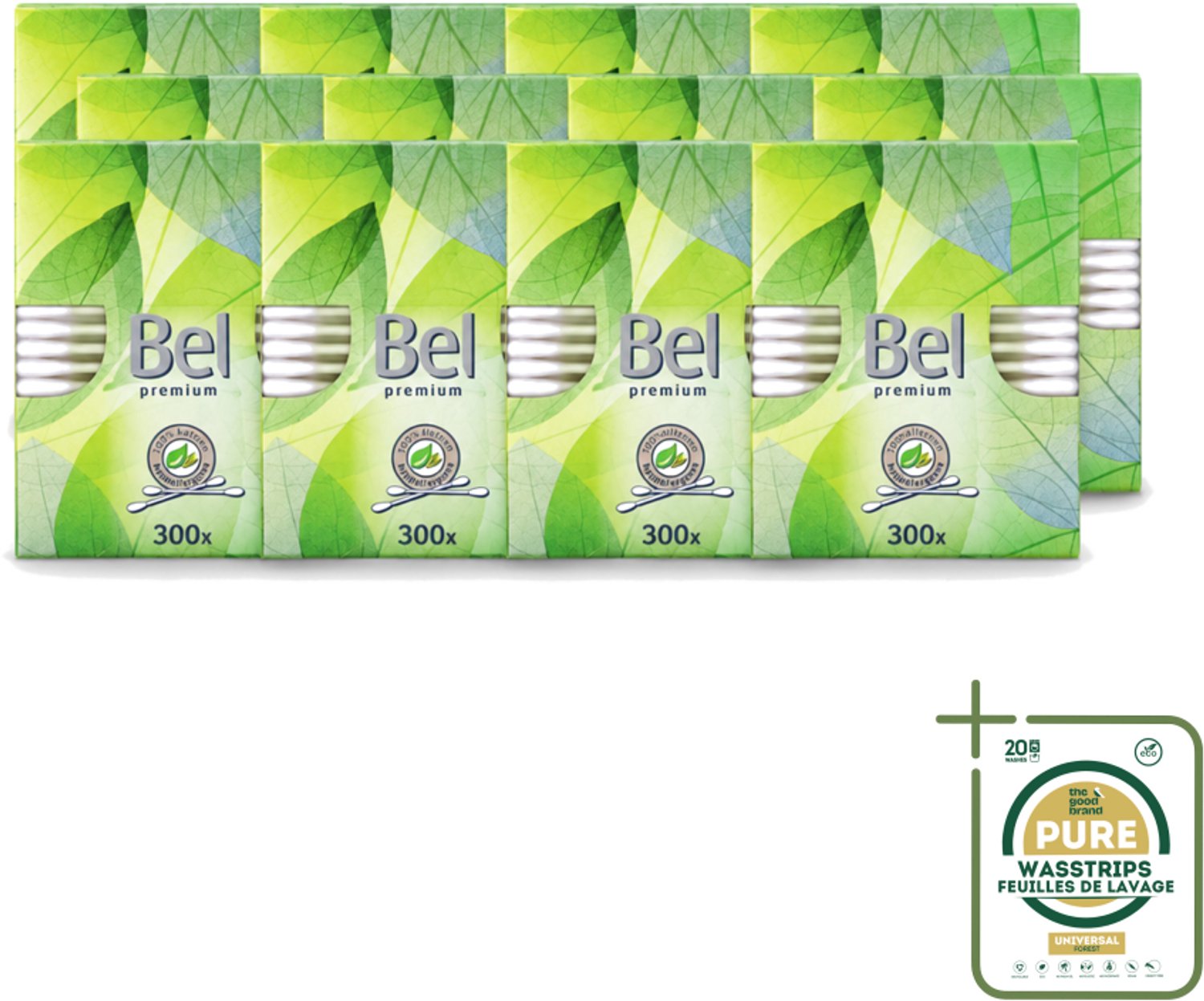 12 x Cotton Buds – Wattenstaafjes – Premium – Katoen - Wasstrips - Wattenstaafjes - Katoen - Papier - Plasticvrij - Milieuvriendelijk