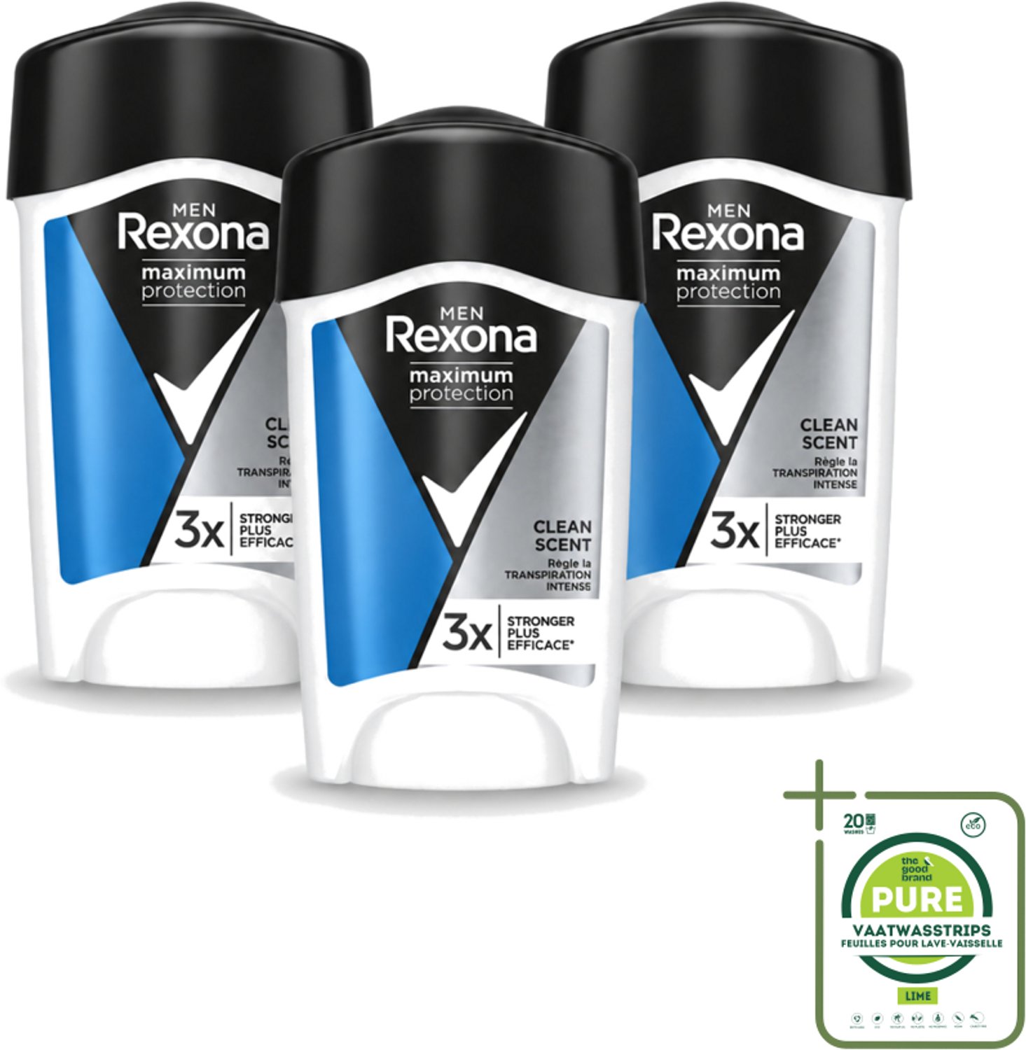 3 x Rexona Men – Anti-Transpirant Stick – Maximum Protection Clean Scent – 45 ml - Grootverpakking - Anti-transpirant - Zweetbestrijding - Geurbestrijding - Zweetbescherming - Huidvriendelijk