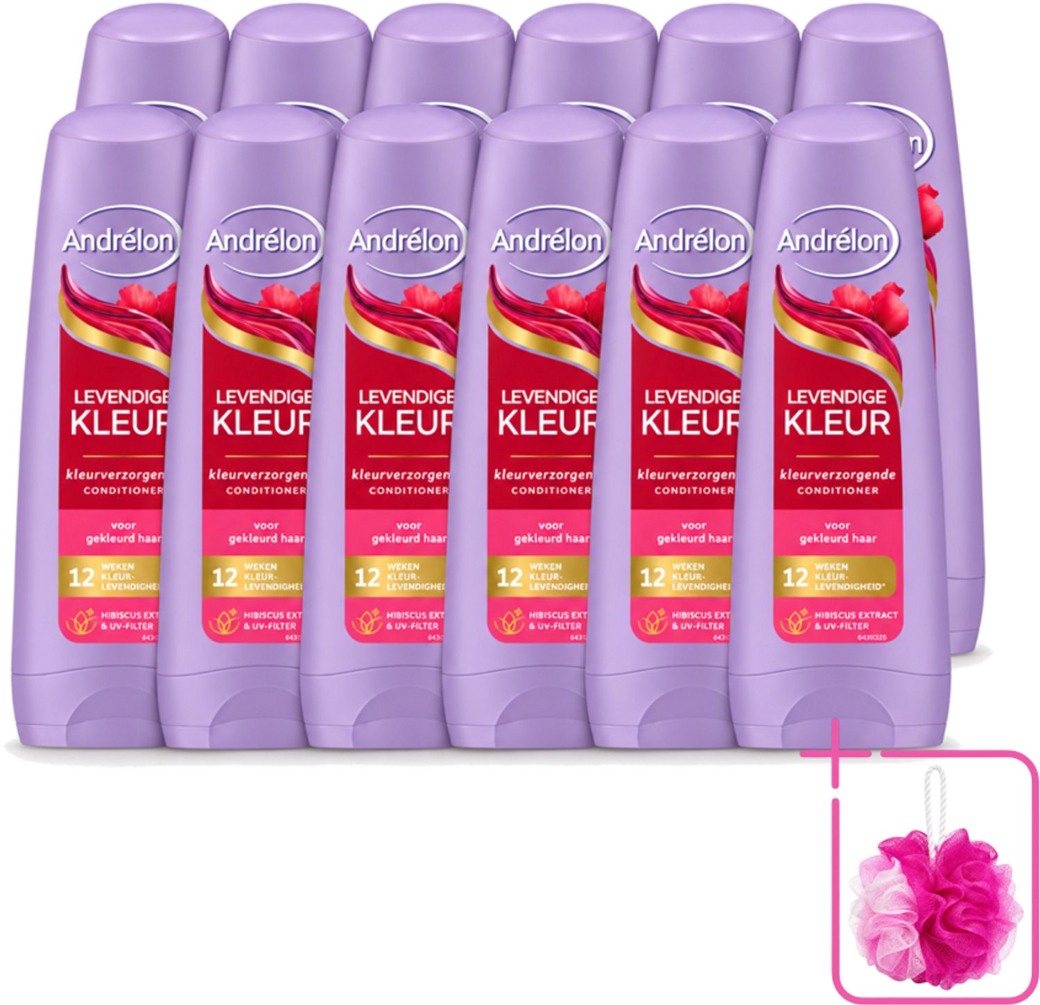 12 x Andrélon – Conditioner – Levendige Kleur – 200 ml - Bulkverpakking - Kleurvervanging - Douchemop - Haarkleur beschermen