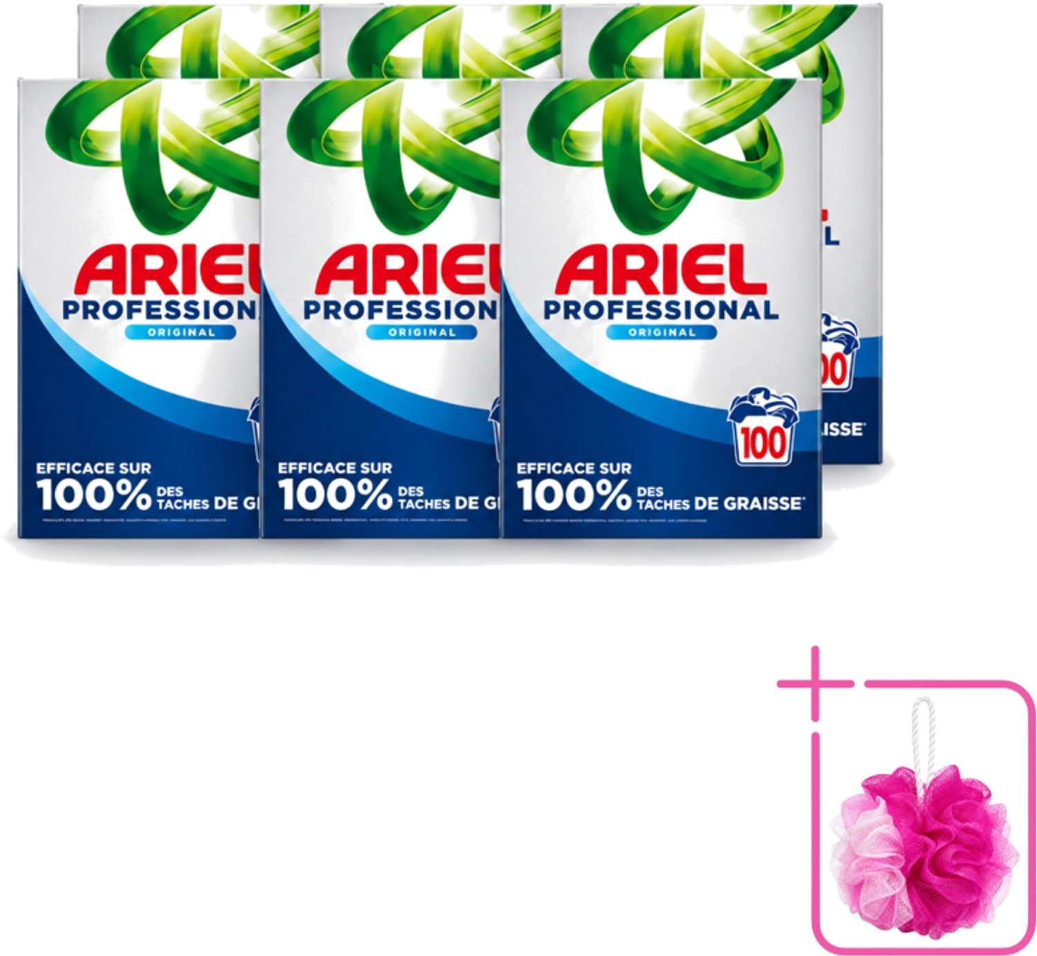 6 x Ariel – Waspoeder – Professional Regular – 100 wasbeurten - 5,5 kg - Bulkverpakking - Waspoeder - Douchemop - Wasmiddel