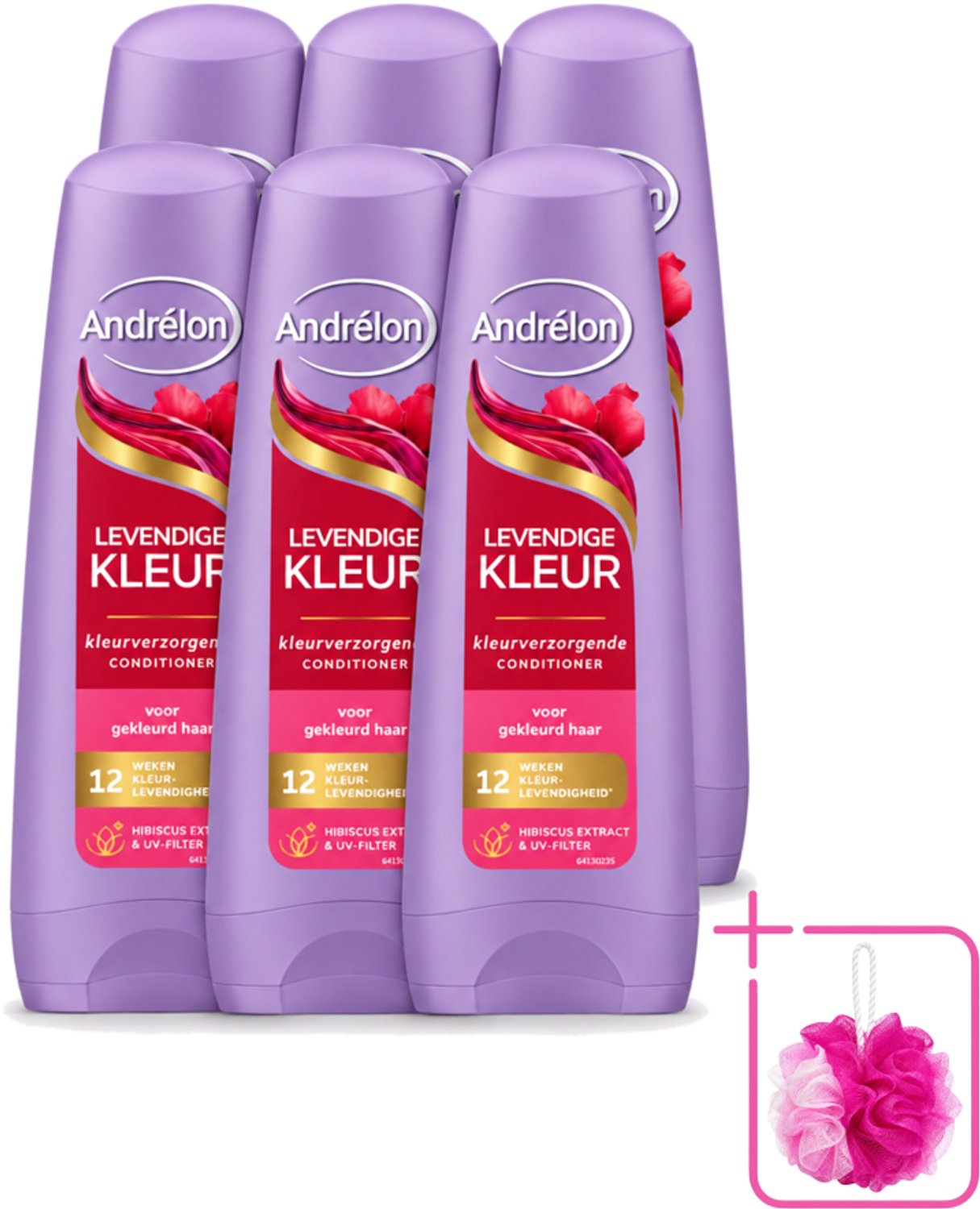 6 x Andrélon – Conditioner – Levendige Kleur – 200 ml - Bulkverpakking - Kleurvervanging - Douchemop - Haarkleur beschermen
