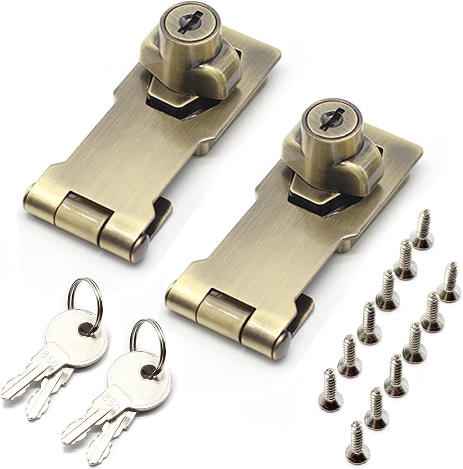 Robuuste Lockable Cabinet Lock met Latch Lock en Haspe voor Veiligheid en Bescherming - 2 Stuks