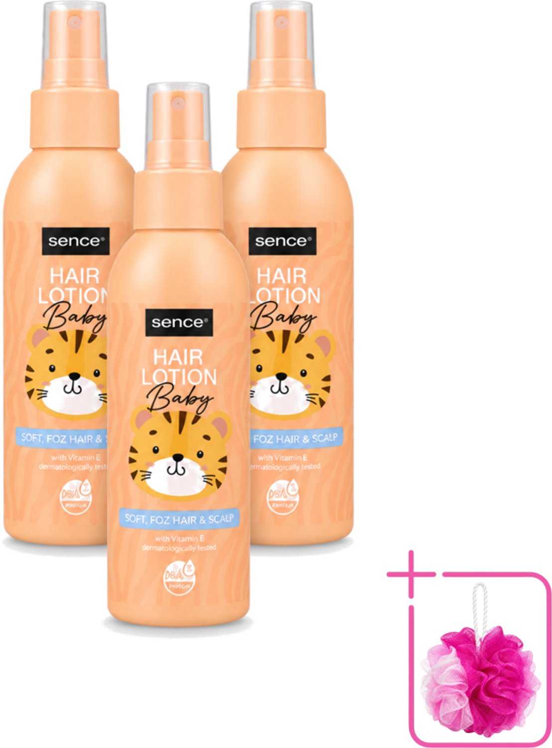 3 x Sence Baby – Haarlotion – Verzorgend – 150 ml - Bulkverpakking - Babyhaar verzorging - Douchemop - Gevoelige hoofdhuid
