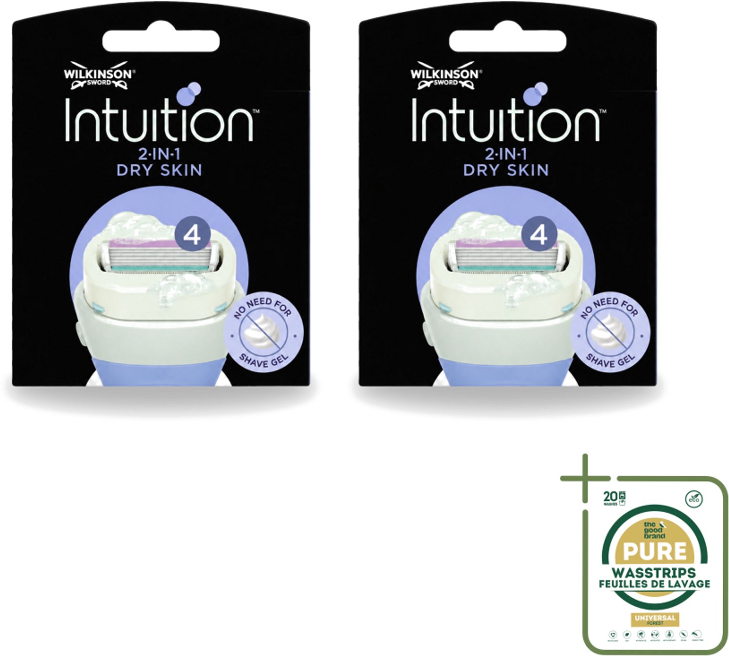 2 x Wilkinson – Scheermesjes – Intuition Dry Skin Coconut Milk & Almond Oil – 3 Scheermesjes - Scheermesjes - Droge Huid - Kokosmelk - Amandelolie - Huidverzorging