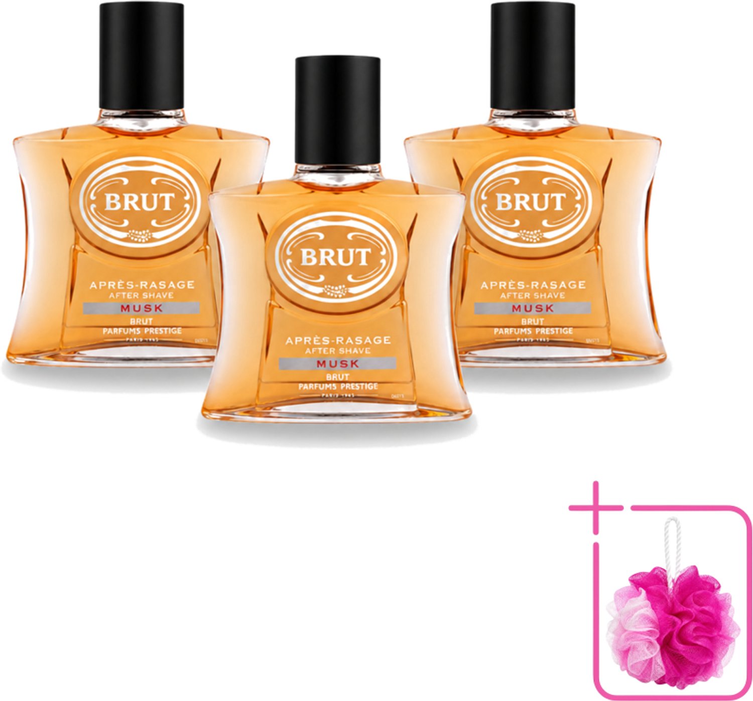 3 x Brut – Aftershave Lotion – Musk – 100 ml - Bulkverpakking - Aftershave - Douchemop - Aftershave musk