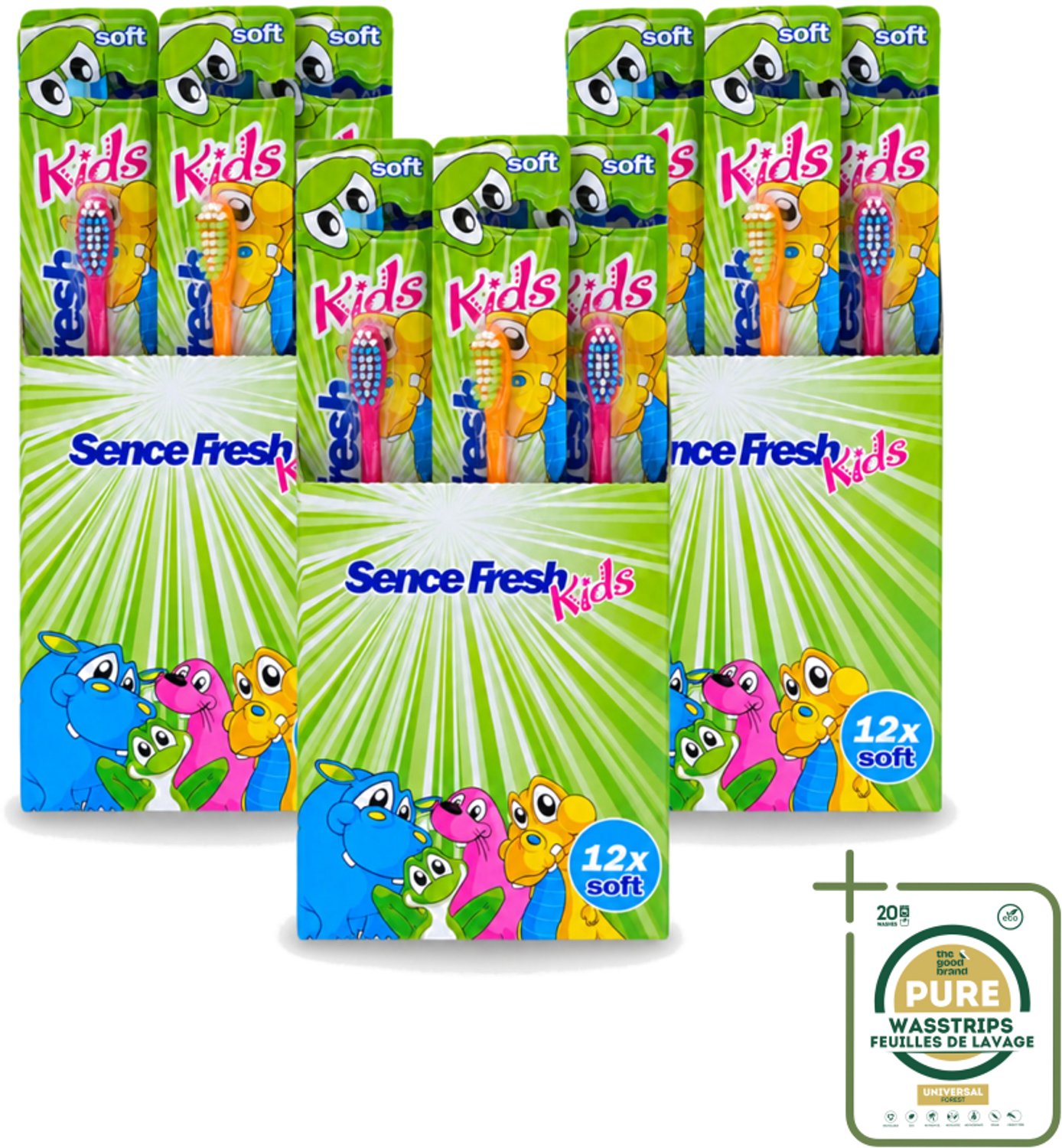 3 x Sence - Fresh Kids Soft - Tandenborstels - Zacht - 12 Tandenborstels - Tandenborstels Voor Kinderen - Zachte Tandenborstels - Kindertandenborstels - Tandenborstel Voor Kinderen - Gezonde Mondhygiëne