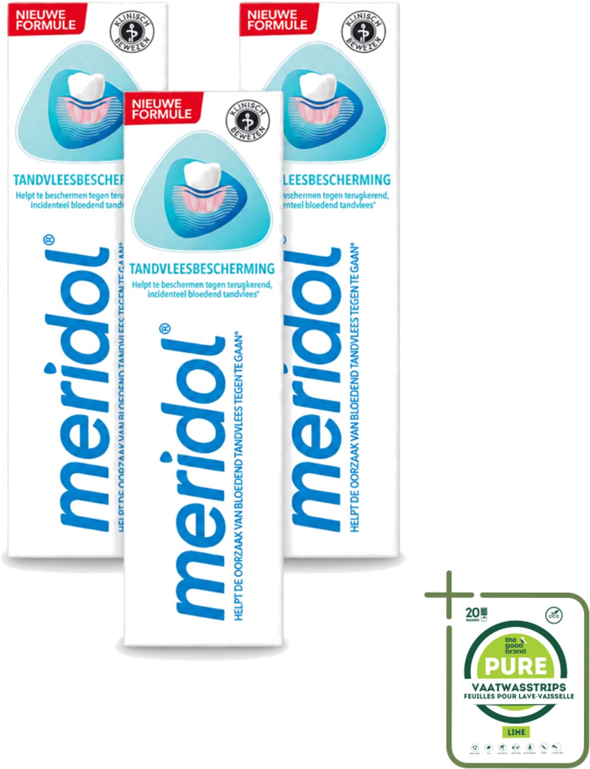 3 x Meridol - Tandpasta - Dagelijkse Tandverzorging - Beschermt tegen Tandvleesproblemen - 75 ml - Grootverpakking - Vaatwasstrips - Tandpasta - Tandvlees - Tandgezondheid - Geïrriteerd Tandvlees - Mondverzorging