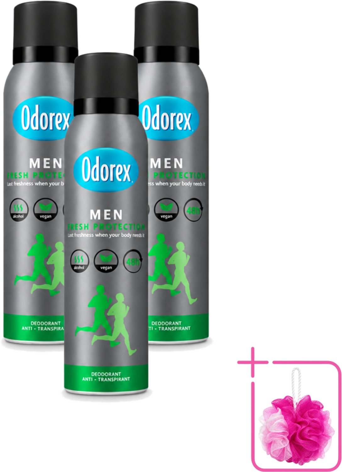 3 x Odorex Men - Deodorant Spray - Fresh Protection - Sportief & Fris - 150 ml - Bulkverpakking - Zweetvermindering - Frisheid
