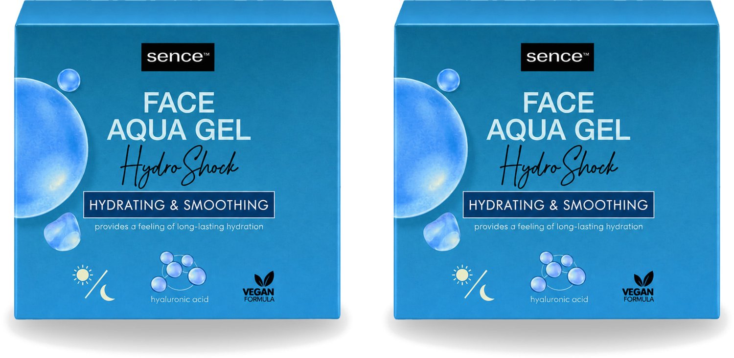 2 x Sence – Dagcrème – Aqua Gel Hydro Shock 2-in-1 – 50 ml - Voordeelverpakking - 2 stuks