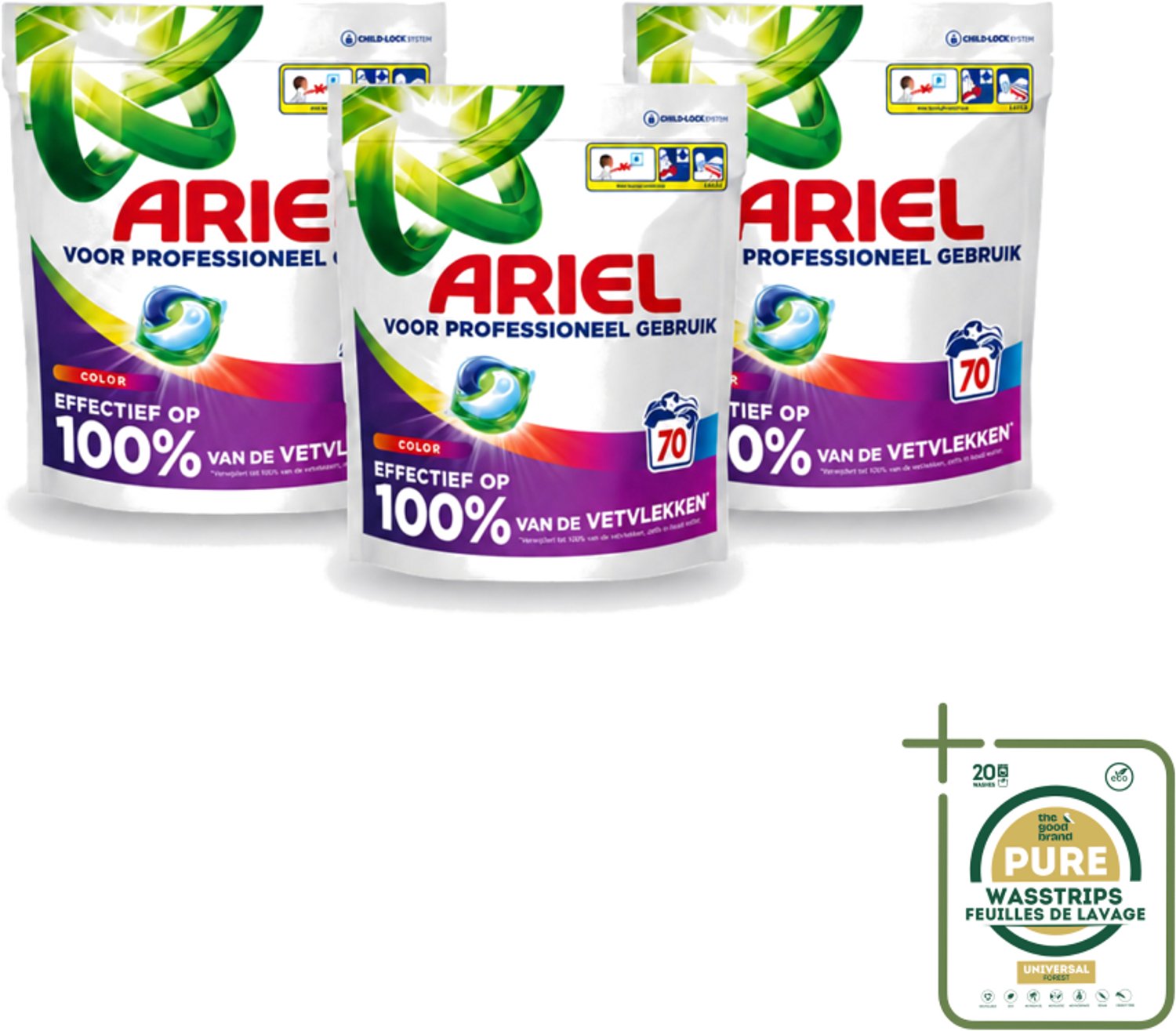 3 x Ariel – Wasmiddel Pods – All-in-1 Color – Kleurbehoud – 70 wasbeurten - Wasstrips - Kleurbehoud - Wasmiddel Pods - Gekleurd Was - Vlekverwijdering - Wasmiddel Voor Gekleurd Kleding
