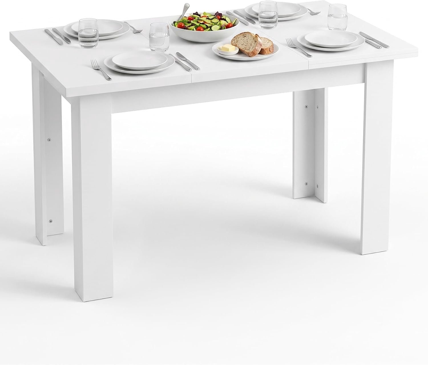 Eettafel met opbergruimte wit, 120x70cm voor woning & eetkamer