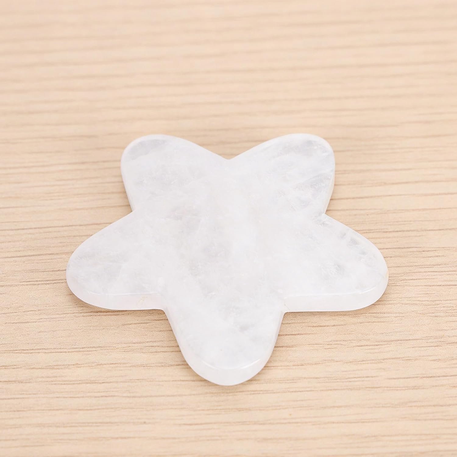 Chrees Star Worry Stone, Natuurlijke Kristalsteen Gegraveerd Gepolijst Stervormig voor Thuiskantoor Reisdecoratie, met Glad Oppervlak voor Stressverlichting