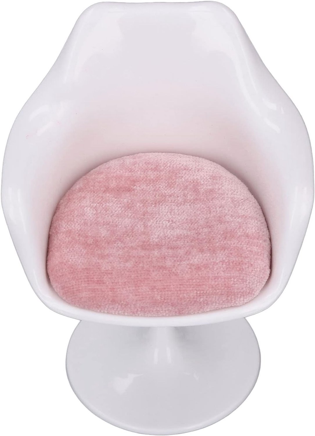 Miniatuur Poppenhuis Stoel, 1:6 Schaal, Veilige Kantoorstoel voor Poppenhuis, Krasbestendig, Casual Witte en Roze Decoratie met Armleuning