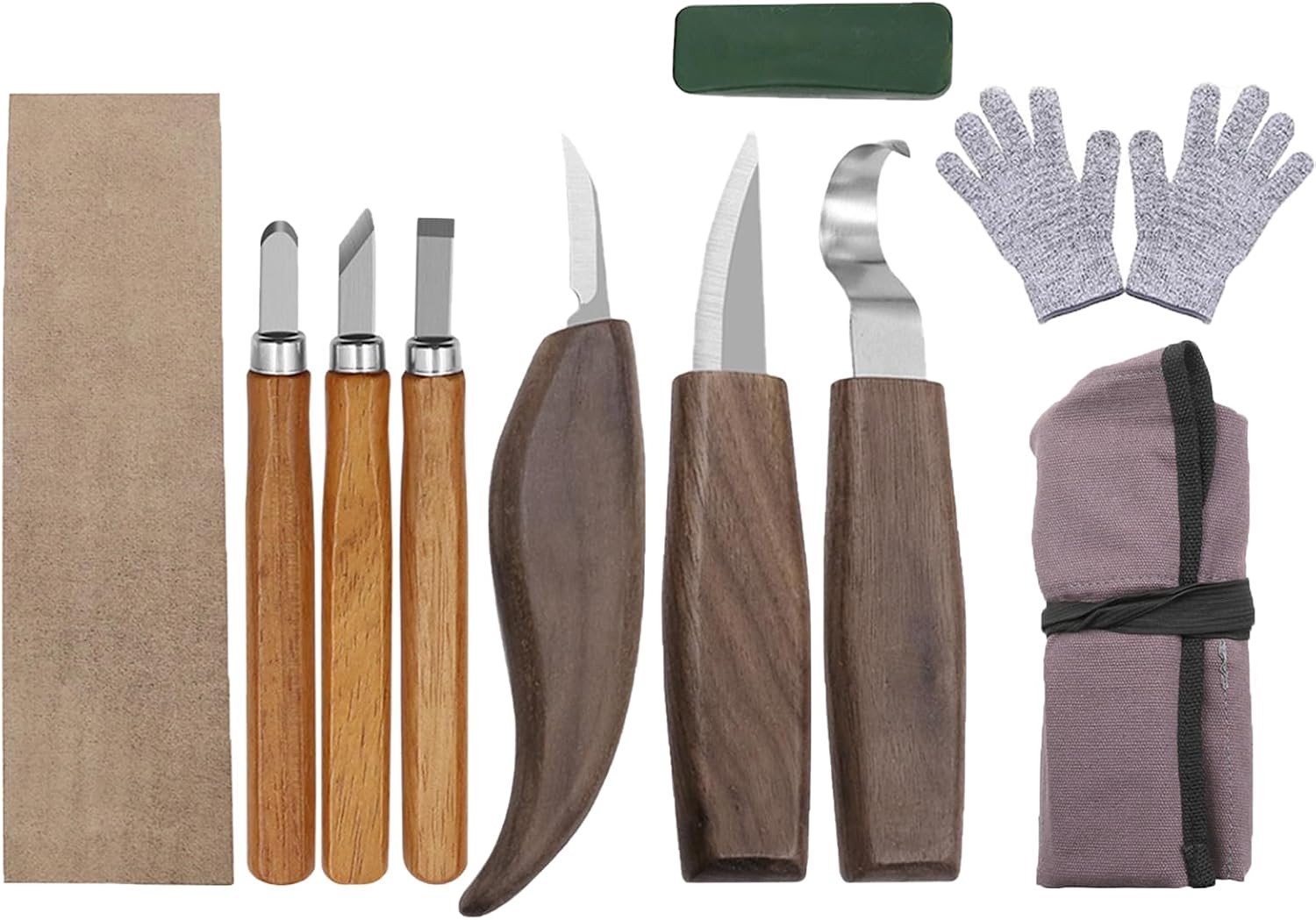 Houtsnijgereedschap Set - Multicolor - 10-delige Houtsnijset met Ergonomisch Handvat - Voor Beginners en Knutselliefhebbers