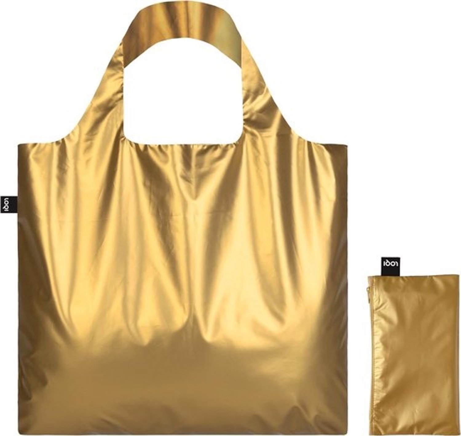Luxe herbruikbare draagtas - Metallic goud - Met ritssluiting