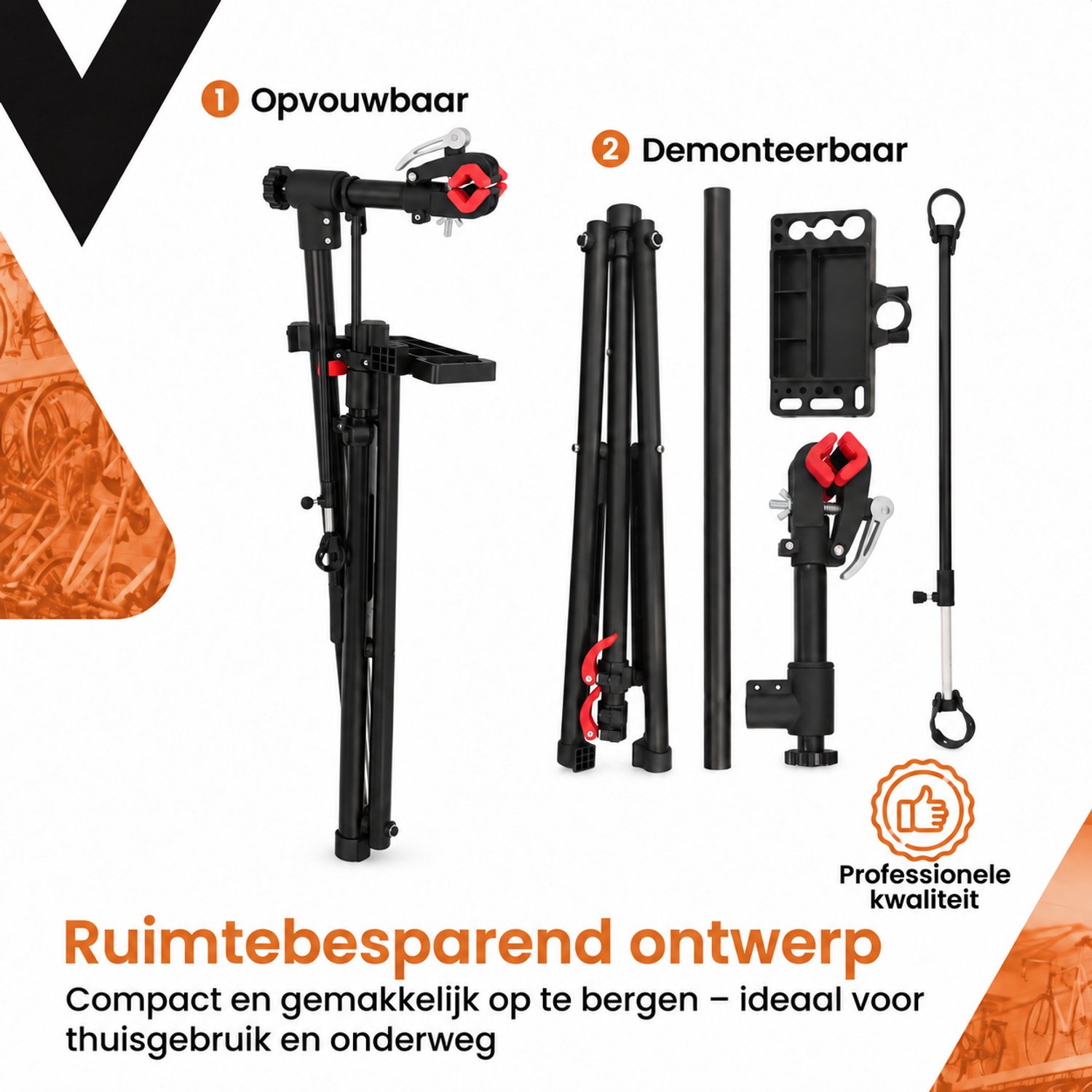 Fiets Montagestandaard - Fiets Reparatiestandaard – Fietsstaander - Fietslift - mountainbike - race fiets - tot 45KG – foto 7