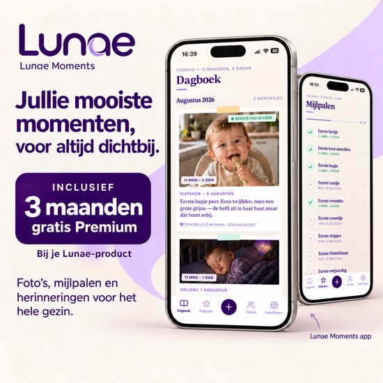 Lunae Draagbare Flessenwarmer Onderweg - Draadloos USB-C 13.500mAh– 2x5 Temperaturen 37-55°C - Melk & Watermodus - Thermosfles 350 ml - 316 RVS - Flesverwarmer Voor Alle Babyflessen — afbeelding 2
