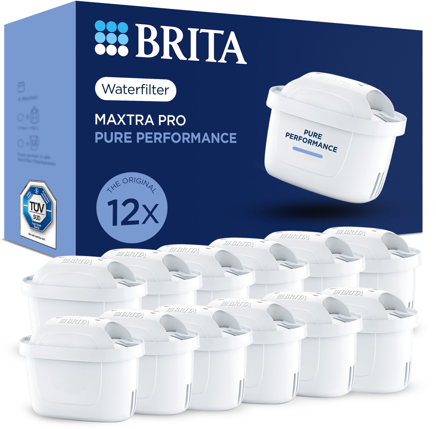 Bol.com BRITA waterfilterpatroon MAXTRA PRO Pure Performance - 12 stuks - Originele waterfilter voor BRITA waterfilterkannen - f... aanbieding