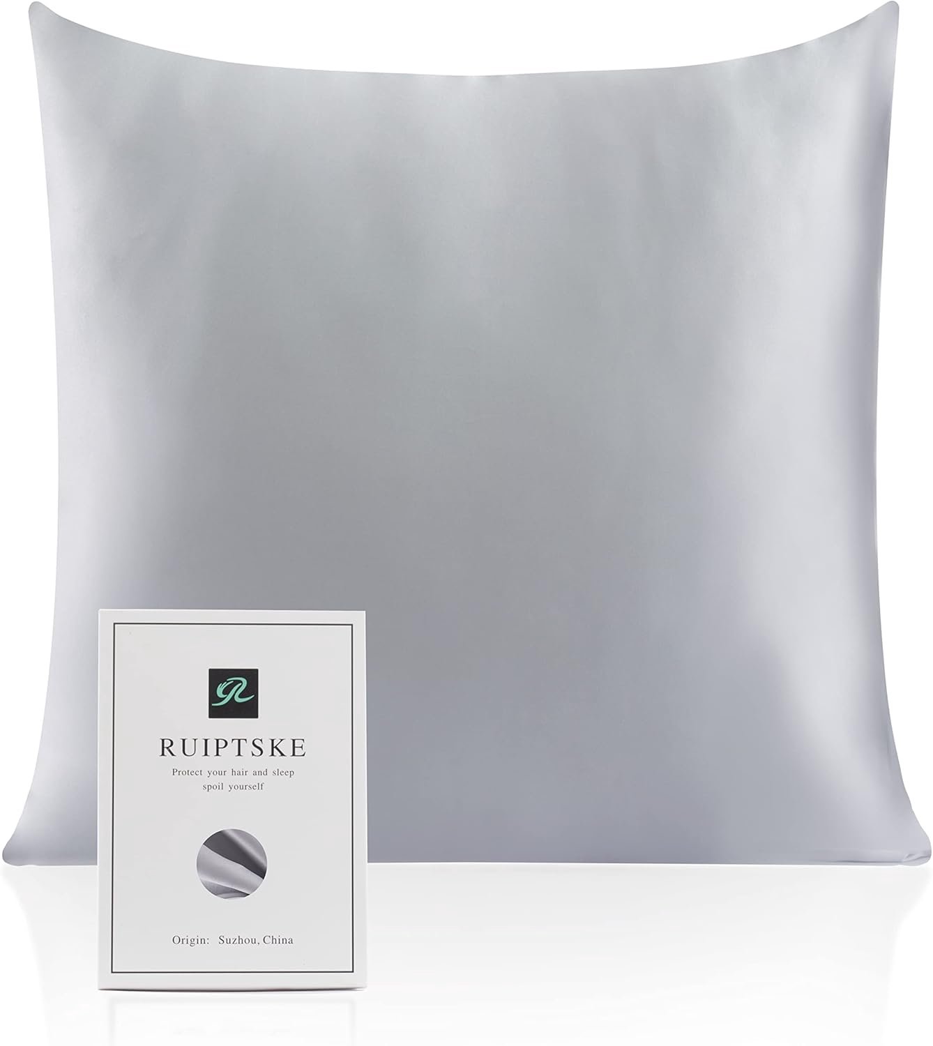 Hypoallergenic Natural Silk Pillowcase 22 Momme 100% Silk 600 Thread Count with Hidden Zip Oeko-Tex Certified Grey 65 - ShopVlot