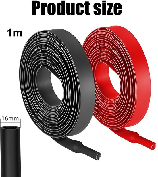 2 stuks 1 m krimpkous met lijm, 4:1 waterdichte krimpkous Ø 16 mm — afbeelding 3