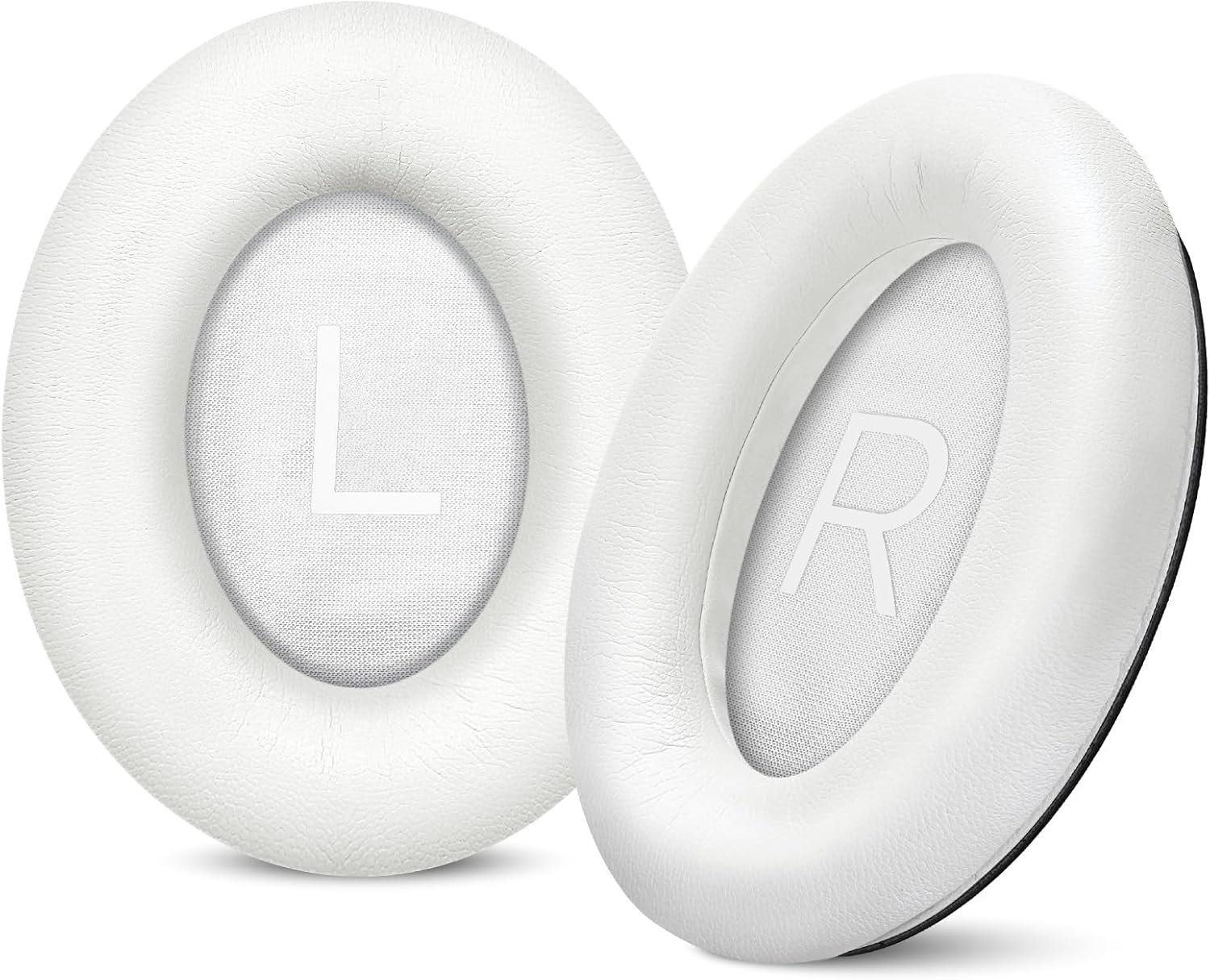 Eiwit lederen oorkussentjes voor Bose QuietComfort (QC) 35 35ii 45, vervangende hoezen voor QC-35 QC-35ii QC-45, nieuwe QuietComfort-hoofdtelefoon (wit)