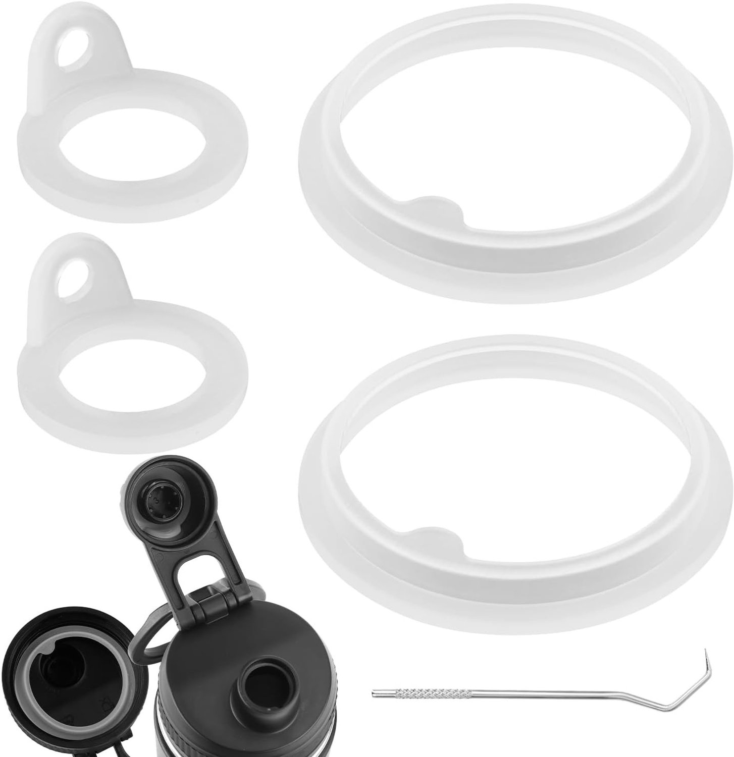 Set van 4 Siliconen Dichtingen voor Actieve Flessen, Lekvrije Sealing Ringen, Compatibel met Diverse Maten 18/22/24/32/40oz