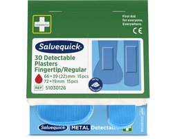 Salvequick detectable vingertop pleister assorti 6754 - 51030126 - 6 pack - 6 navullingen