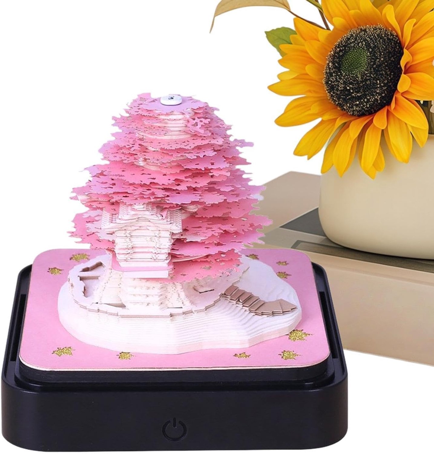 3D Memo Pad Boom en Huis Ontwerp Artistiek Standbeeld Decoratie