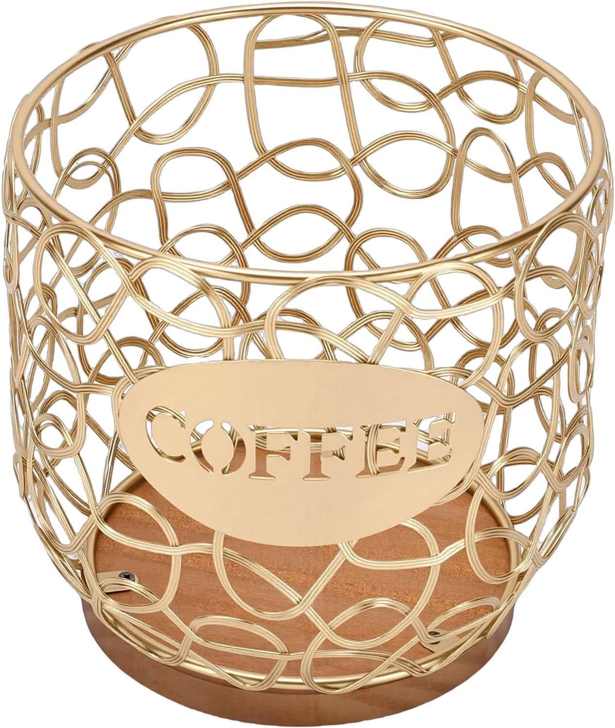 Chrees Multifunctionele Koffiepadorganizer, Compacte, Ruime Opbergmand voor Keukeneetkamer, Kantoor (Goud)