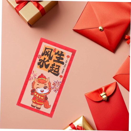 72 Stuks Chinese Enveloppen Paardenjaar Dikke Luxe Papieren Hongbao voor Lentefestival Bruiloft Verjaardagsfeest Geschenk Zakjes — afbeelding 3