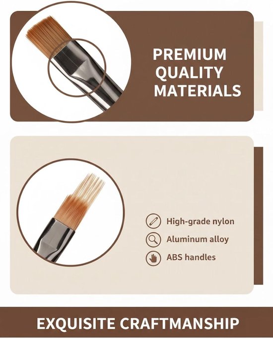 Professionele Nail Art Pinsel Set voor Gelnägel en Acryl, Inclusief Dotting Tools voor Perfecte Nageldesigns en Manicure Thuis