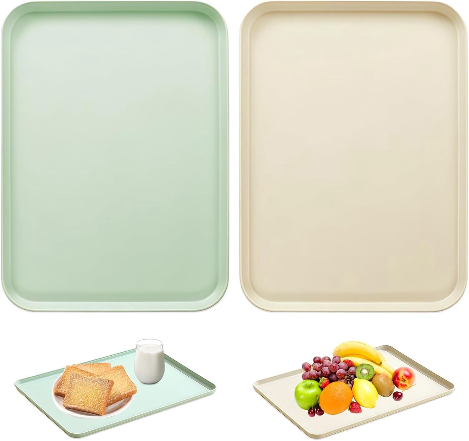 Set van 2 plastic trays 30.7 x 22 cm - Ideaal voor opslag, organiseren en serveren