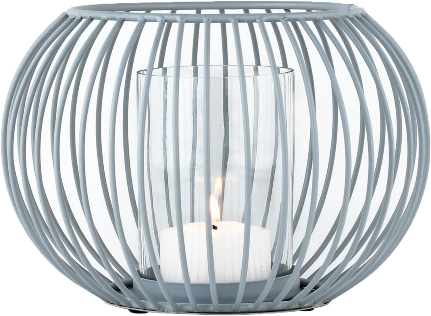 Scandinavische decoratie: windlicht, theelichthouder, kandelaar, Spectro, grijs, groot