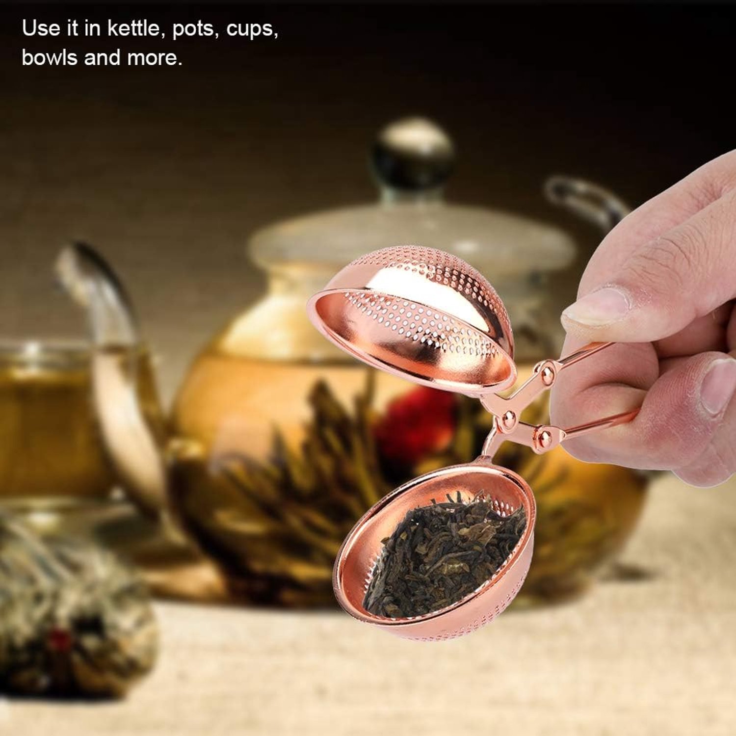 Thee-ei Zeef Draagbare Rvs Thee Infuser Zeef met Handvat Herbruikbare Balvorm Theepot Filter voor Thee