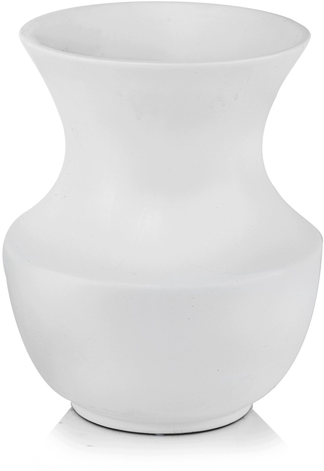 Moderne Witte Keramische Vaas 23 x 18 cm - Handgemaakt Uniek