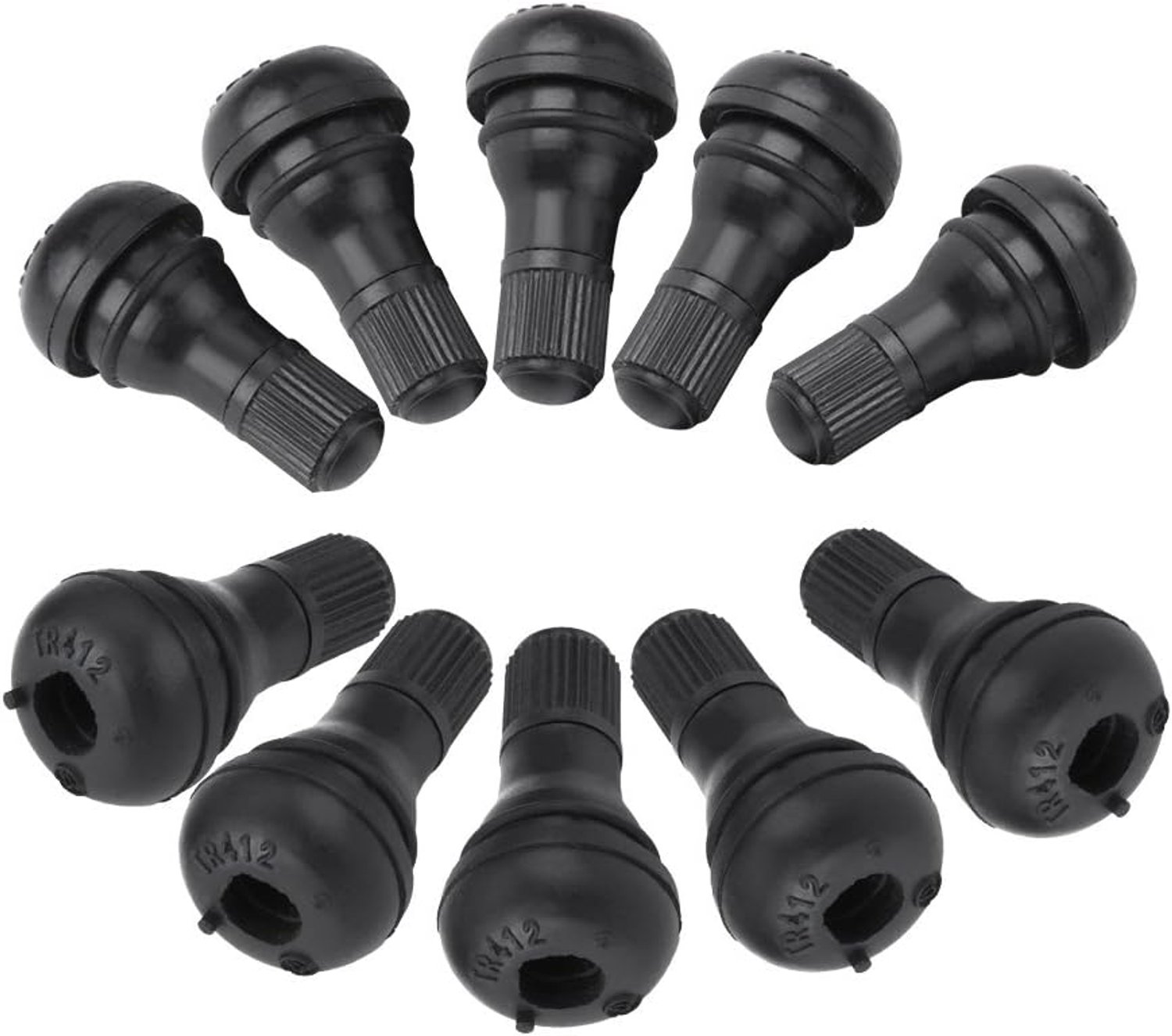 Auto TR412 Rubberen Band Ventiel 10 Stuks Klikventiel voor ATV Gazon Tuinuitrusting Zwart
