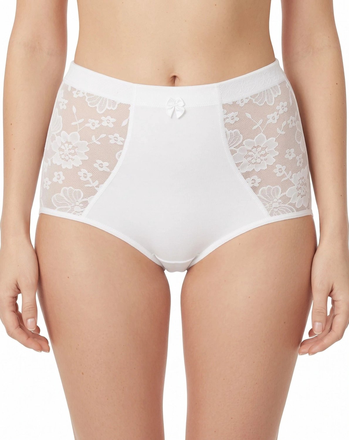 J&C licht corrigerende taille slip dames - Kanten Corrigerend dames ondergoed goedkoop - Wit / XL