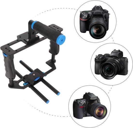 lyrlody Cameravideokooi, Aluminiumlegering Dubbele 15mm Stangen voor DSLR — afbeelding 2