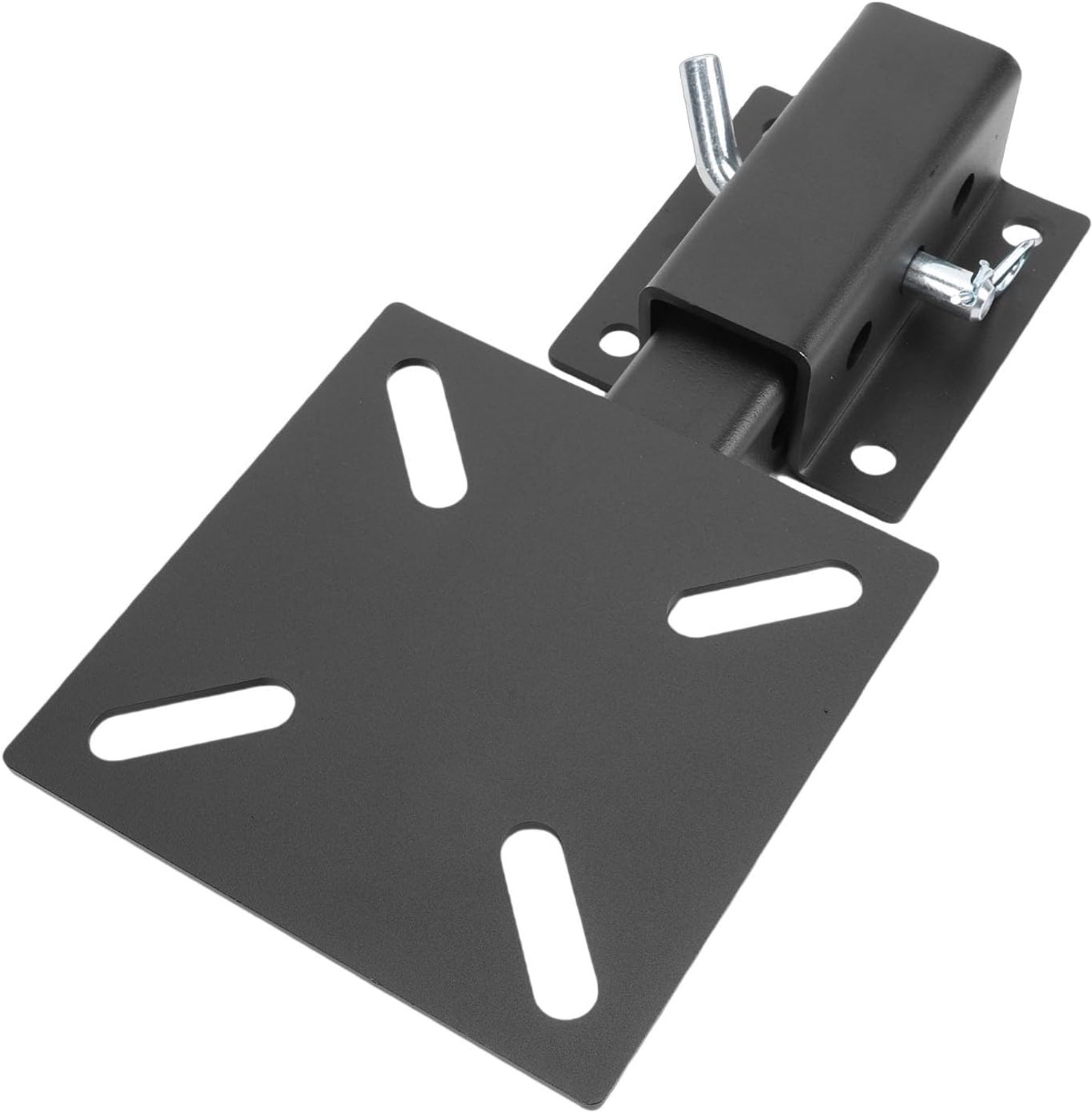 Aqxreight Universele Trailerliermontageplaat voor 2 Inch Ontvanger Heavy Duty Trekhaaklierbeugel met Klemplaat met Pijpen Kettingen voor Vrachtwagen ATV