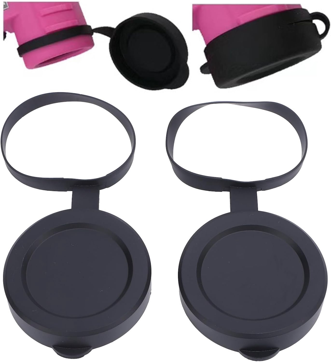 2 Stks Objectieve Lensdoppen voor ID 61 Tot 64 Mm Monoculaire Binoculaire Scope, Rubber Objectieve Lensafdekkingen